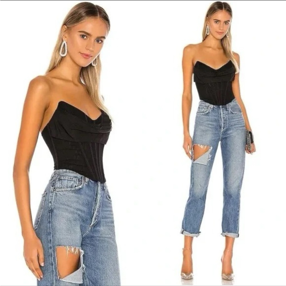 NBD Hailee Bustier Top in Black • S